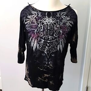 Harley Davidson cold shoulder bling top